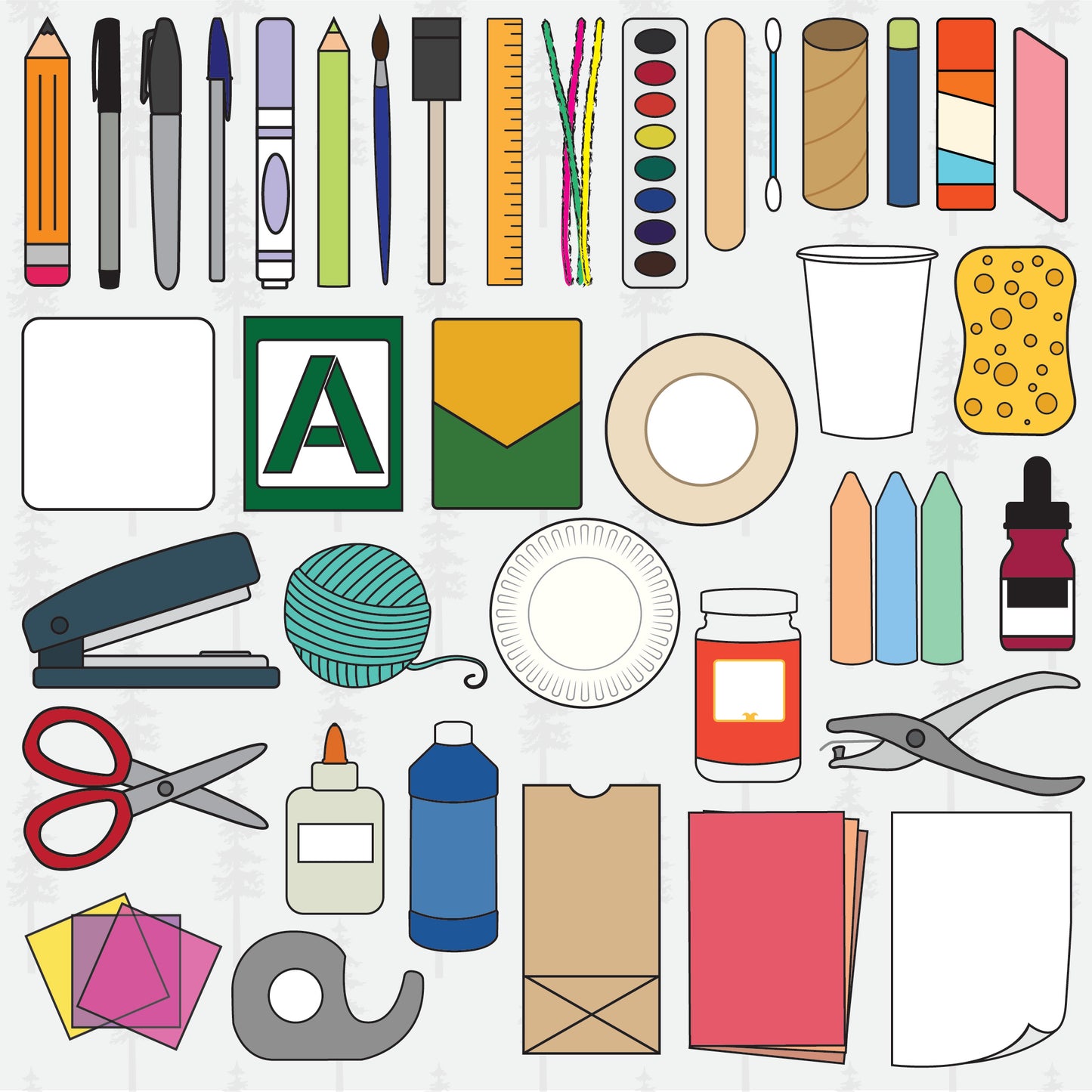 Art Supplies - Doodle Icon Set