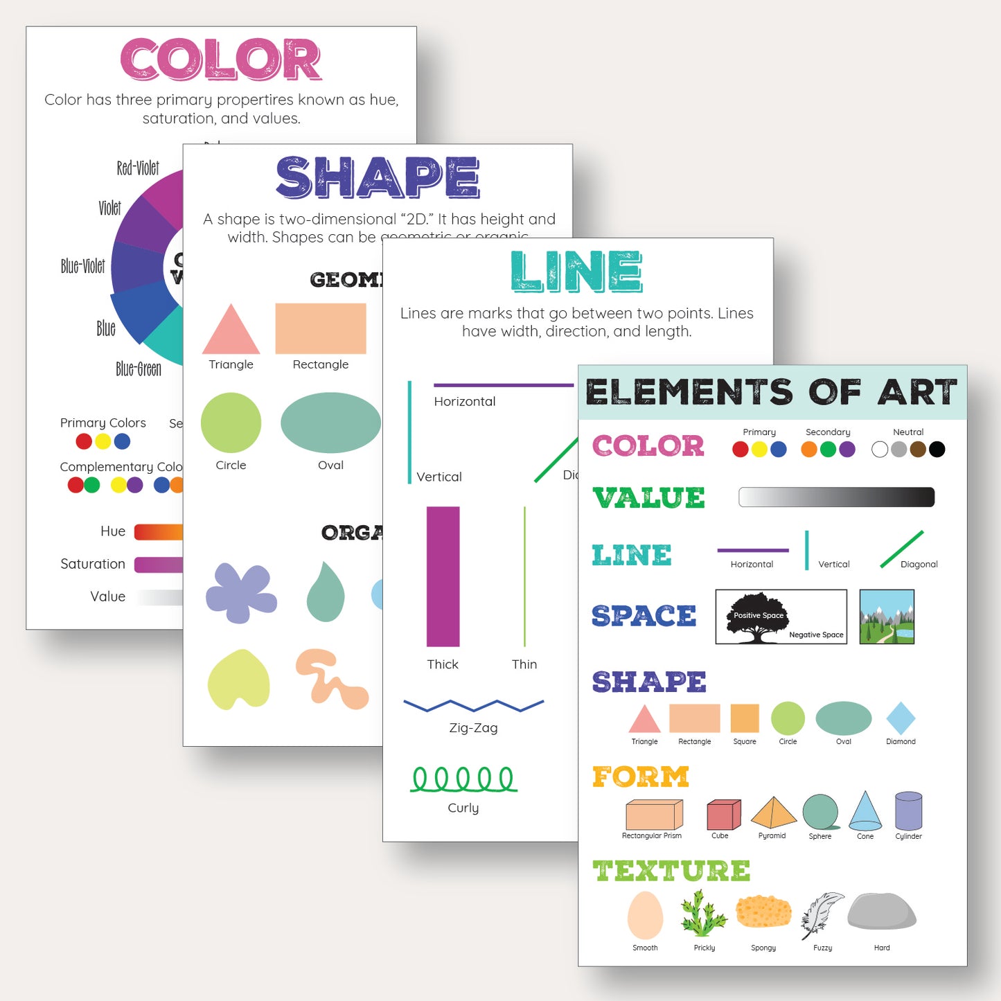Elements of Art Poster Set -Printable