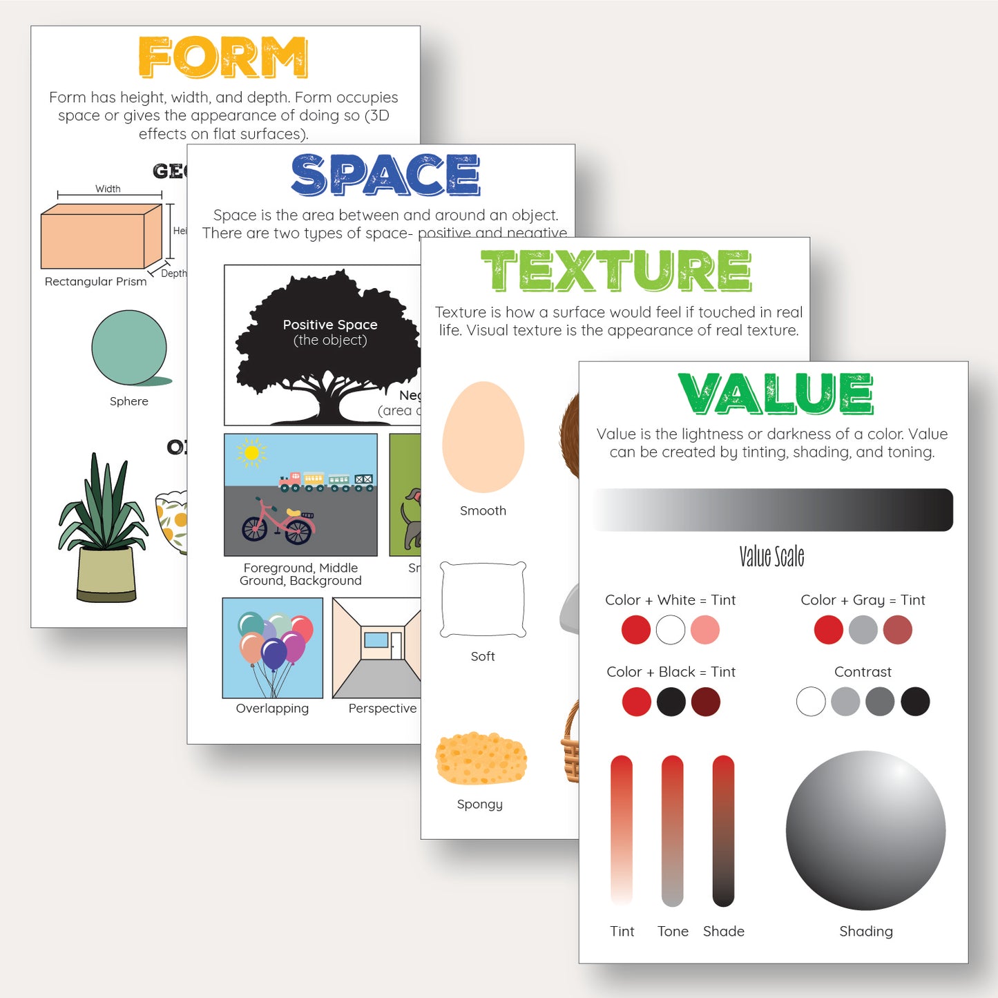Elements of Art Poster Set -Printable