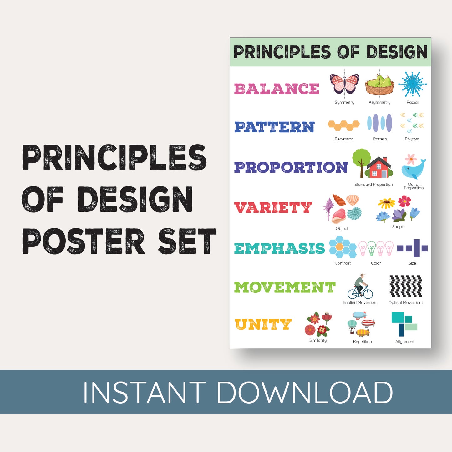 Principles of Design Poster Set -Printable