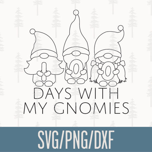 100 Days with My Gnomies SVG Cut File