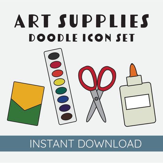 Art Supplies - Doodle Icon Set