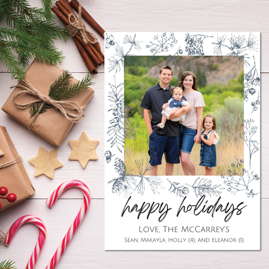 "Happy Holiday's" Simple Christmas Card - Editable