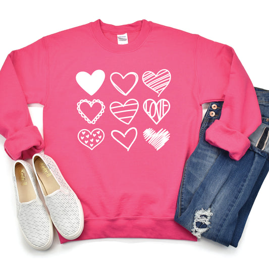 Heart Grid Adult Sweatshirt