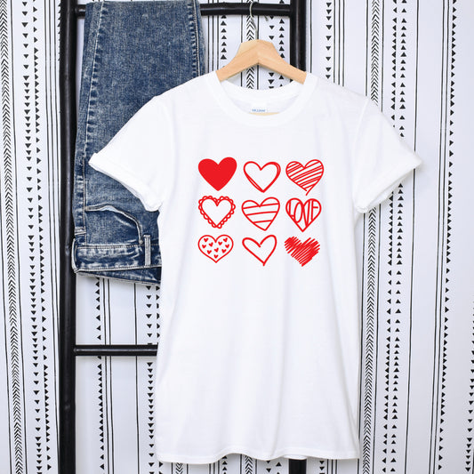 Heart Grid Adult Shirt