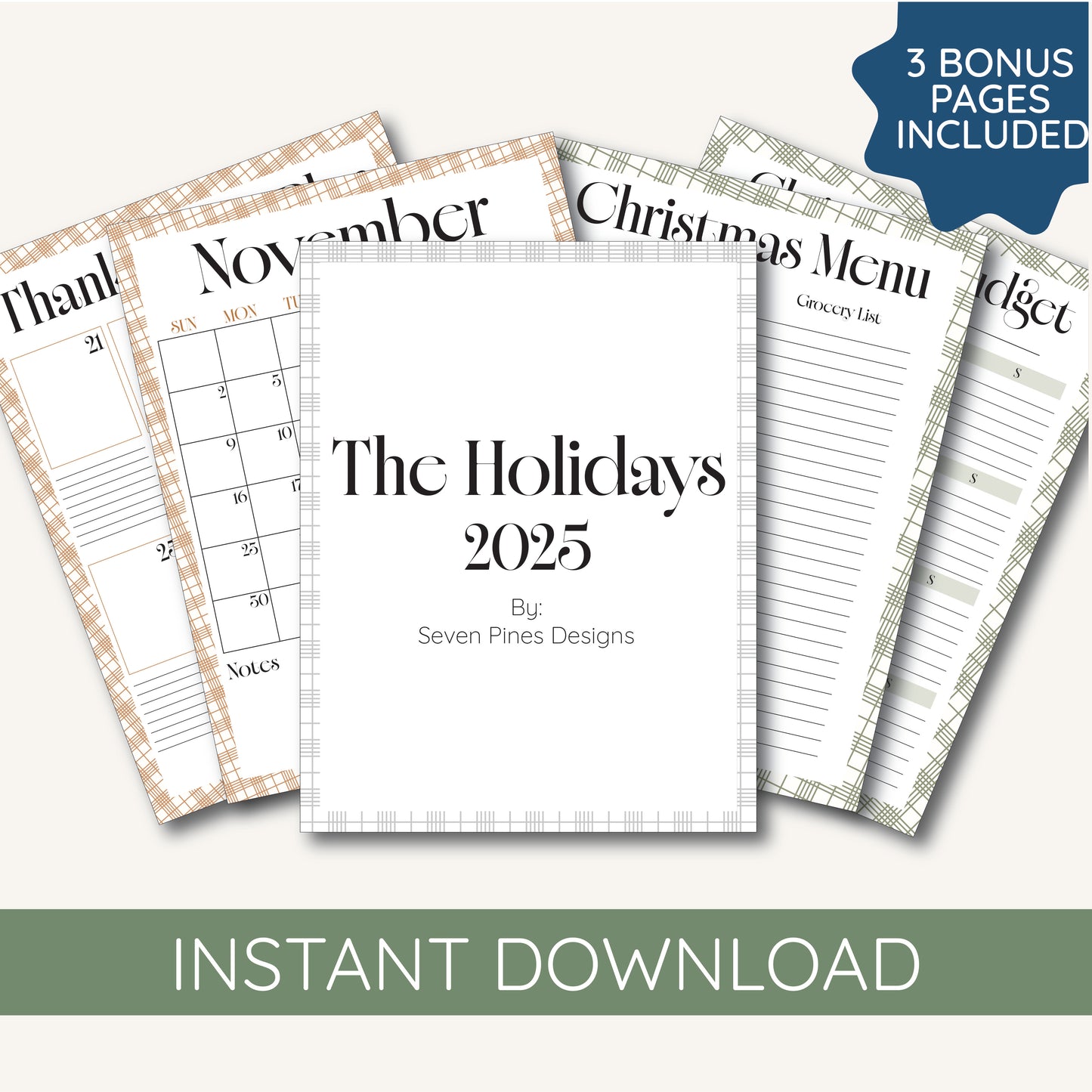 Holiday Planner 2025 - Digital Download