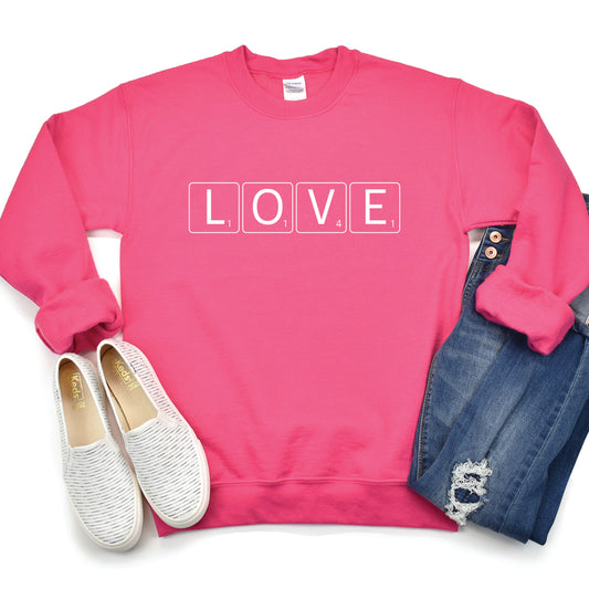 Love Scrabble Tile Adult Sweatshirt