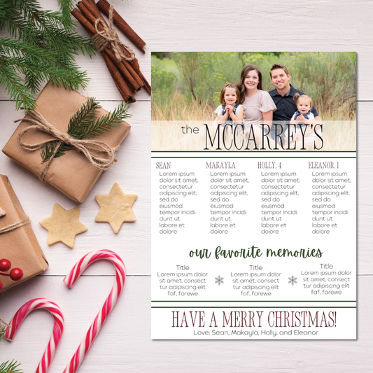 Newsletter Christmas Card - Editable