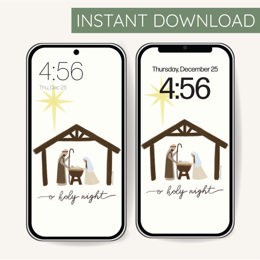 O Holy Night Phone Wallpaper - Digital Download