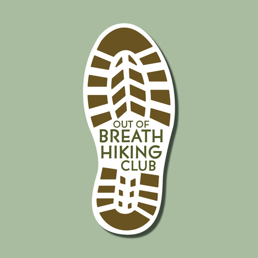 Out of Breath Hiking Club Boot Sticker