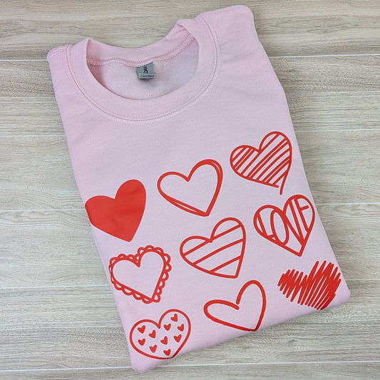 Heart Grid Adult Sweatshirt