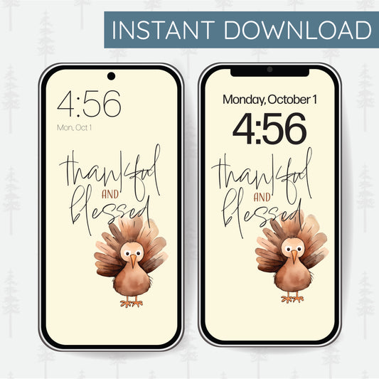 Thankful and Blessed Phone Wallpaper