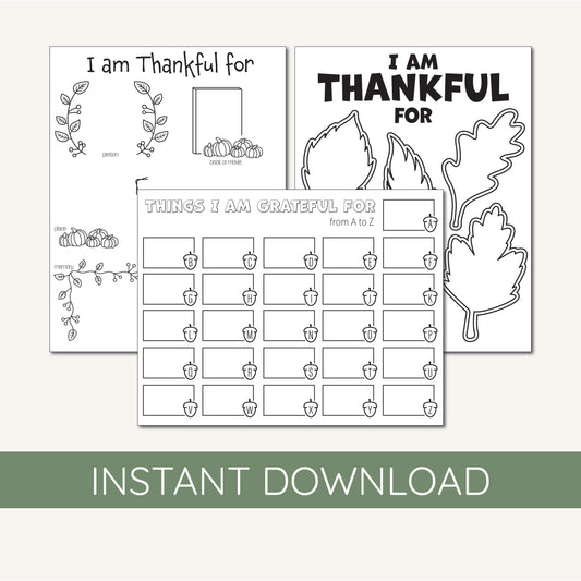 Thankful Worksheet Bundle - Digital Download